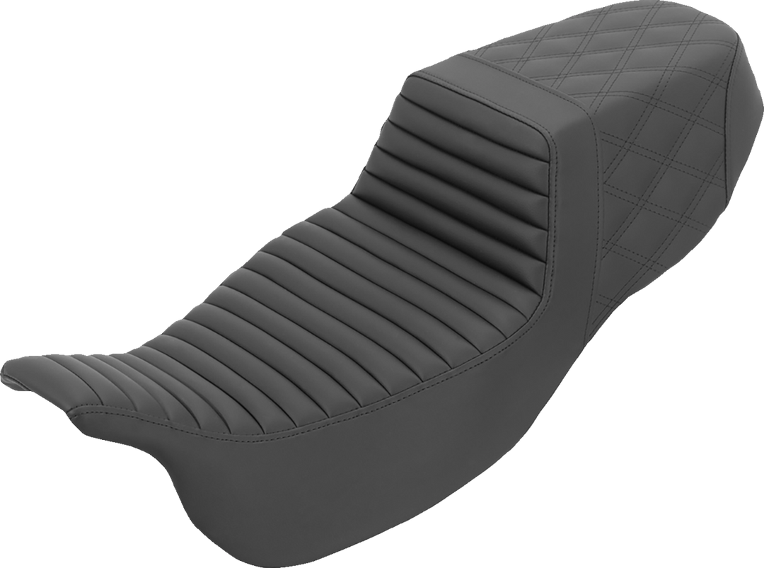 SADDLEMEN Step-Up Seat - Extended Reach - Front Tuck-n-Roll/Rear Lattice Stitch - FLRT/FLTRT '15-'25 815-07E-176