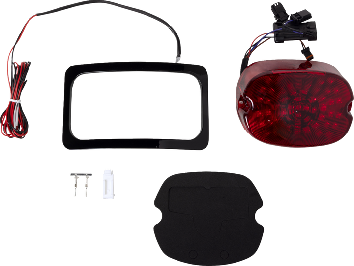PAUL YAFFE BAGGER NATION French Fix Rear Fender - Black Plate Frame - Red Tail Light - HD - Softail PYO:FF-B-R