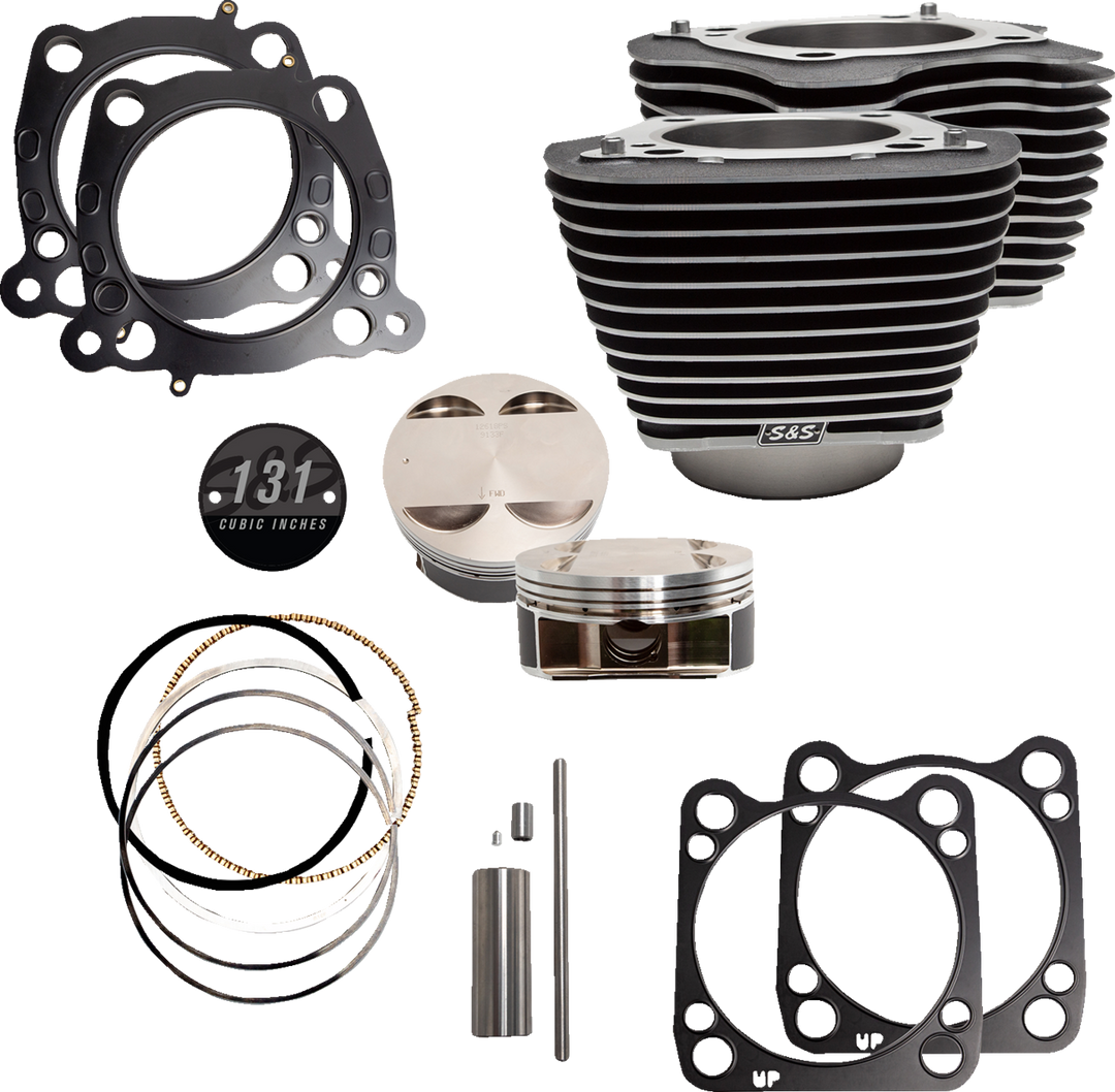 S&S CYCLE 131" Hot Set Up® - 4-5/8" Stroke - Wrinkle Black w/Highlight - M8 320-0621