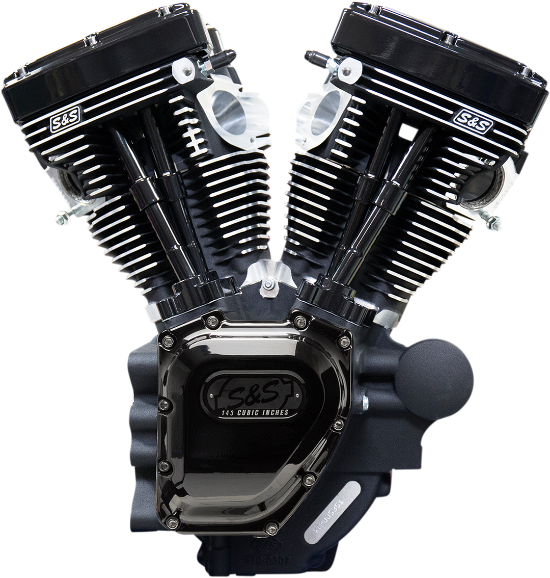 S&S CYCLE Engine - T143 Long Block - Black Edition - Touring 310-0837BW