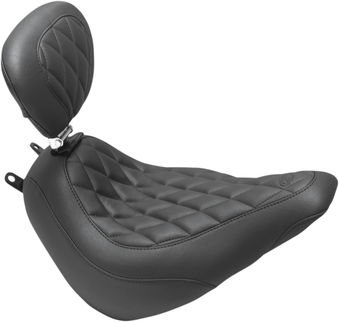 MUSTANG Wide Tripper™ Seat - with Driver's Backrest - Diamond - FLDE/FLHC '18-'25 83007