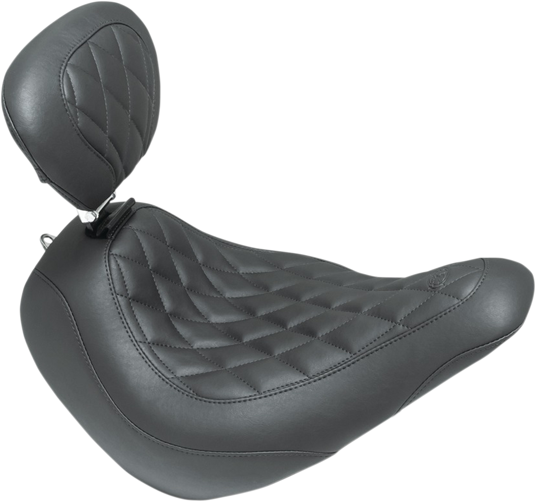 MUSTANG Wide Tripper™ Seat - with Driver's Backrest - Diamond Stitching - FXLR/FLSB '18-'25 83043