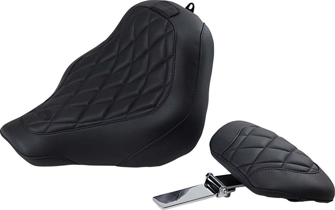 MUSTANG Wide Tripper™ Seat - with Driver's Backrest - Diamond Stitching - FXBB/S '18-'25 83034