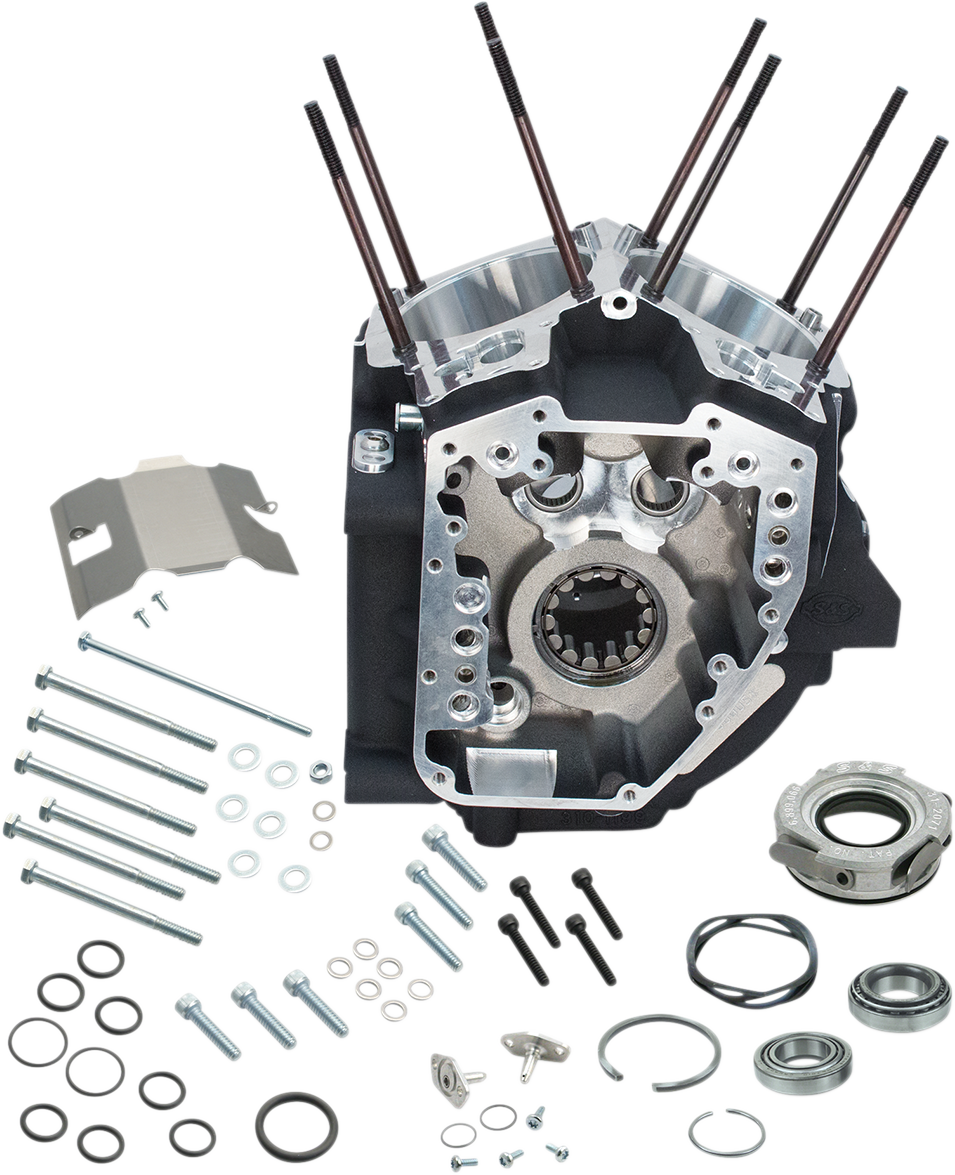 S&S CYCLE Engine Case - 4.125" Bore w/Stock Stud Pattern - 88A Engine Type - Wrinkle Black - Twin Cam 31-0181A