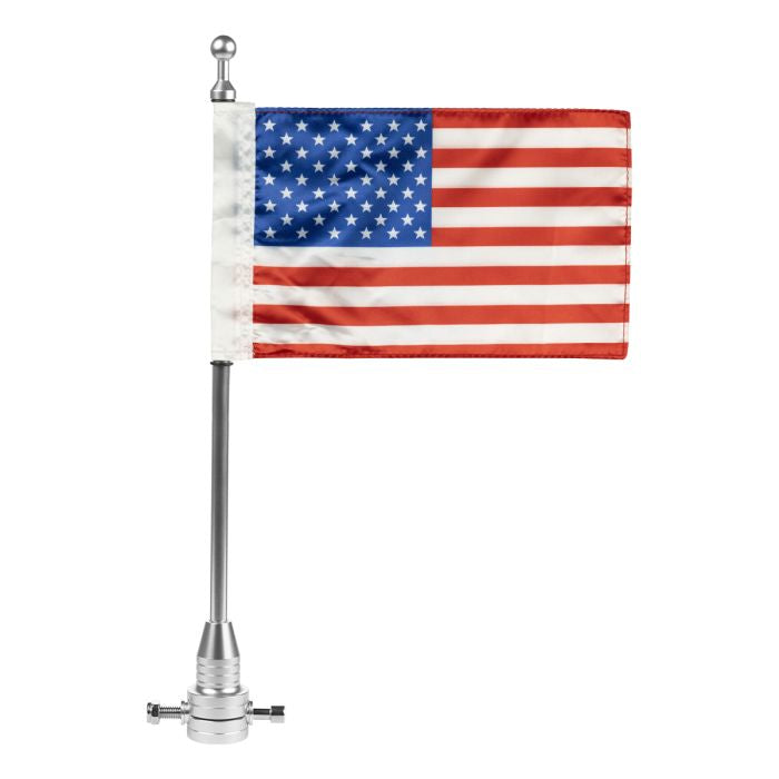 HogWorkz USA Flag / Pole with Luggage Rack Mount for Harley-Davidson® | Black - HW121043