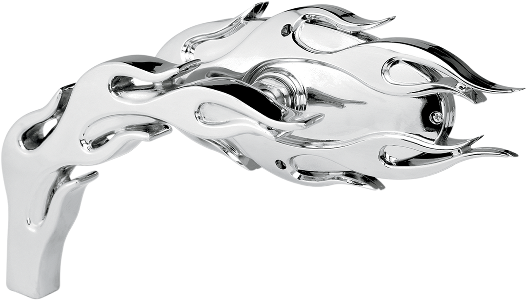 ARLEN NESS Mirror - Micro - Flamed - Side View - Oval - Chrome - Left 13-070