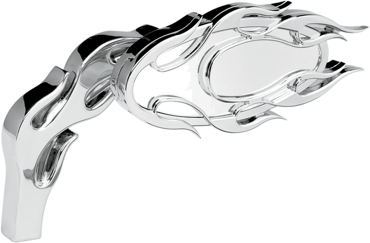 ARLEN NESS Mirror - Micro - Flamed - Side View - Oval - Chrome - Right 13-071