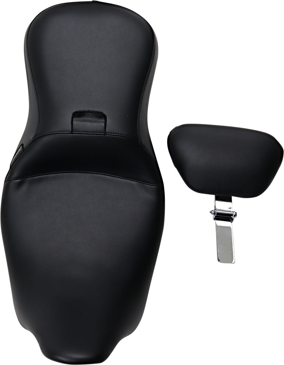 LE PERA Outcast 2-Up Seat - With Backrest - Smooth - Black - FL '08-'23 LK-997BR