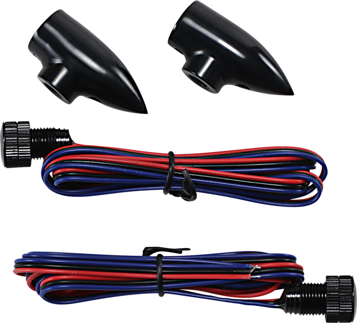 PAUL YAFFE BAGGER NATION Marker Lights - Lightning Bullet - Amber - Black LB-F-AMB-B