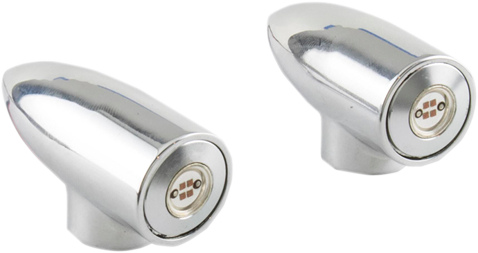 PAUL YAFFE BAGGER NATION Marker Lights - Lightning Bullet - Rear - Red LED - Chrome PYO:LB-R-BRK-C