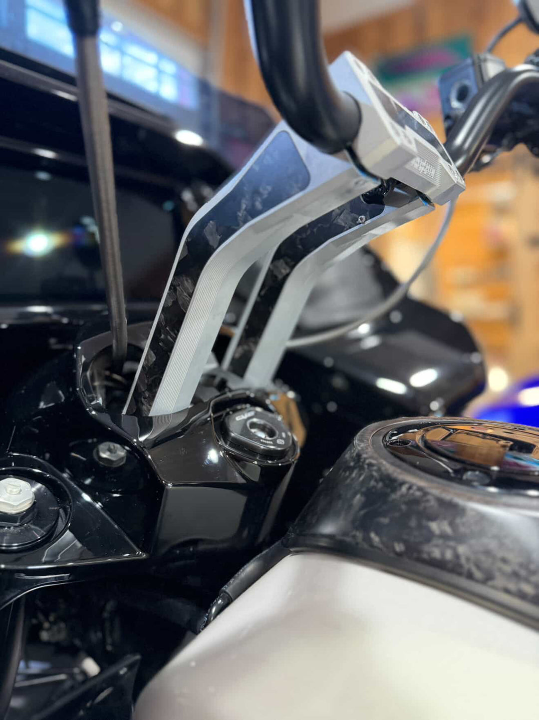 Tucker Speed 8" Pullback Handlebar Risers - Forged Carbon Inlay