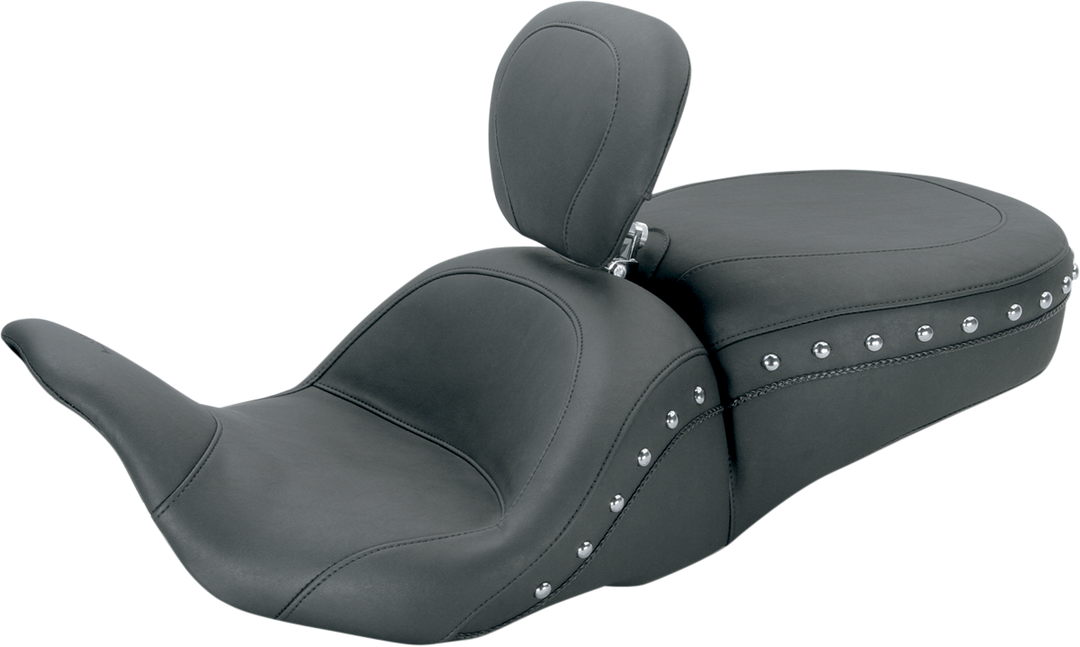 MUSTANG Lowdown Seat with Driver Backrest - Chrome Studded - FL '08-'25 79704