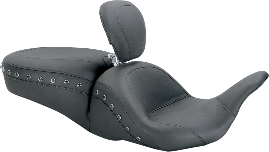 MUSTANG Lowdown Seat with Driver Backrest - Black Studded - FL '08-'25 79705