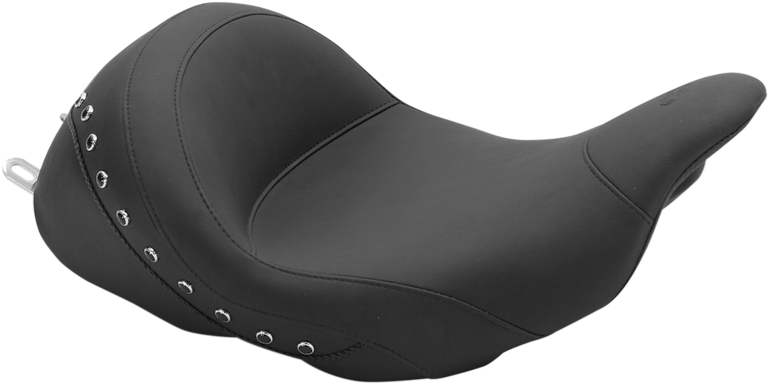 MUSTANG Lowdown Vintage Seat - No Driver Backrest - Black Studded - FL '08-'25 76082