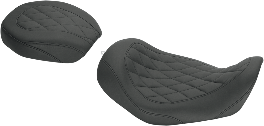MUSTANG Wide Tripper Rear Seat - Diamond - Black - Dyna '06-'17 76705