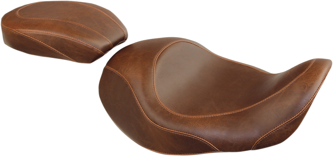 MUSTANG Forward Wide Tripper Solo Seat - Plain - Brown - Dyna '06-'17 76708