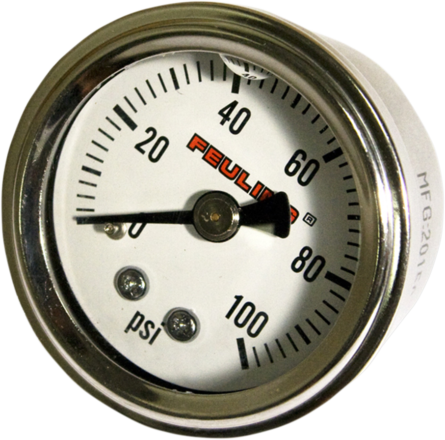 FEULING PARTS Liquid Filled Oil Pressure Gauge - 1.5" Dial - 1/8" Back Port - White Face 9042