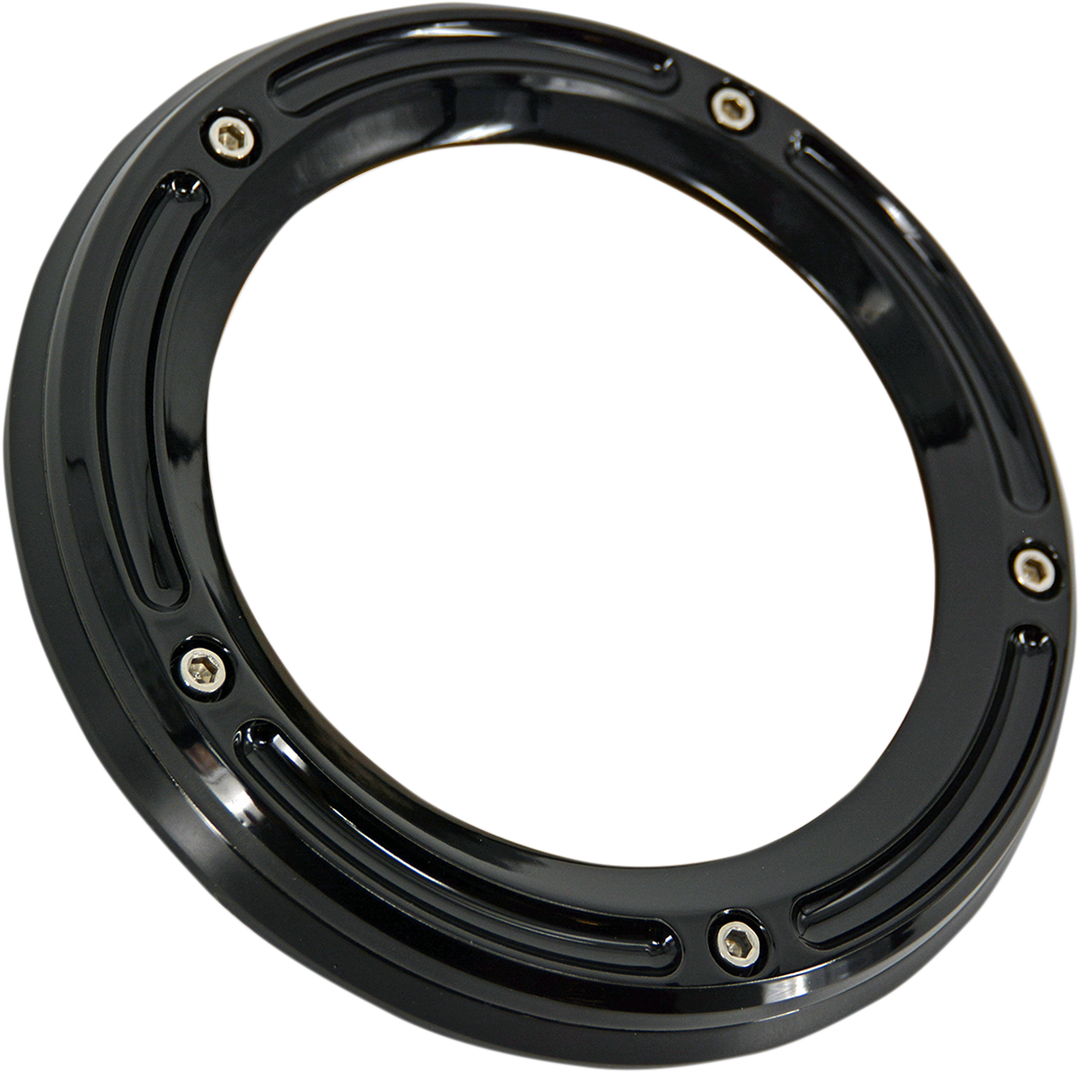 TRASK Assault Derby Cover with Window - Gloss Black - Big Twin TM-0040BK