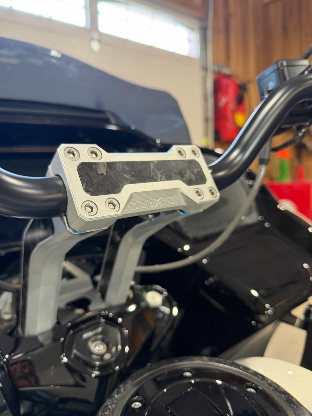 Tucker Speed 8" Pullback Handlebar Risers - Forged Carbon Inlay