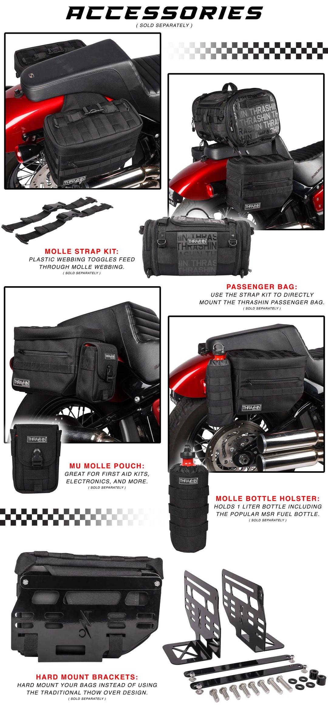 Thrashin Essential V3 Saddlebags - Black