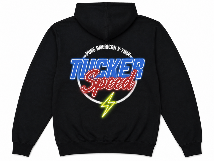Tucker Speed Neon Lights Pullover Hoodie - Black
