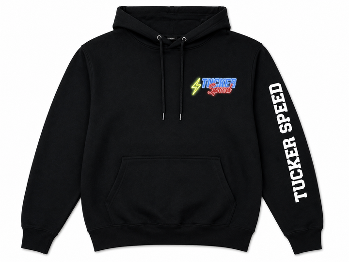 Tucker Speed Neon Lights Pullover Hoodie - Black