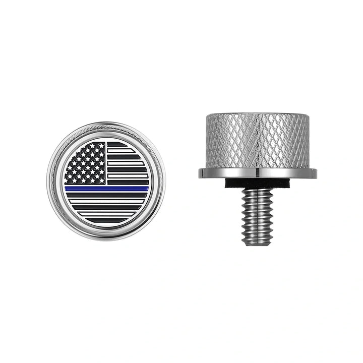 Figurati Designs – Stainless-Steel Blue Line American Flag Seat Screw – FD70-SEAT_SCREW-SS
