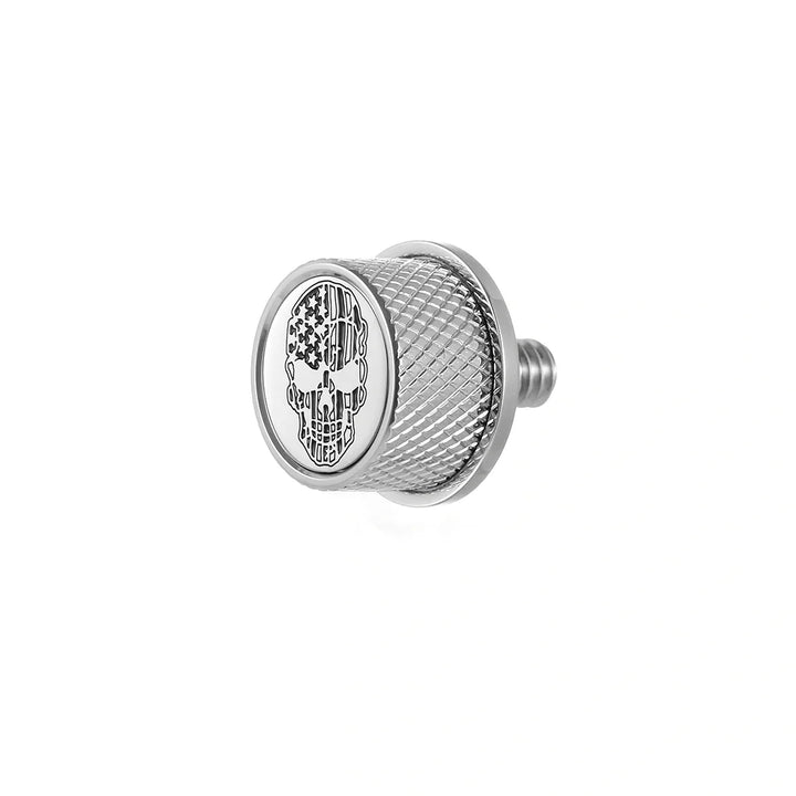 Figurati Designs – Stainless-Steel Contrast Cut American Flag Skull Seat Screw – FD27-SEAT_SCREW-SS