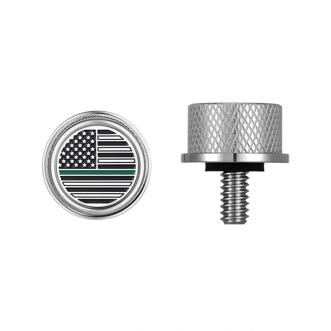 Figurati Designs – Stainless-Steel Green Line American Flag Seat Screw – FD72-SEAT_SCREW-SS