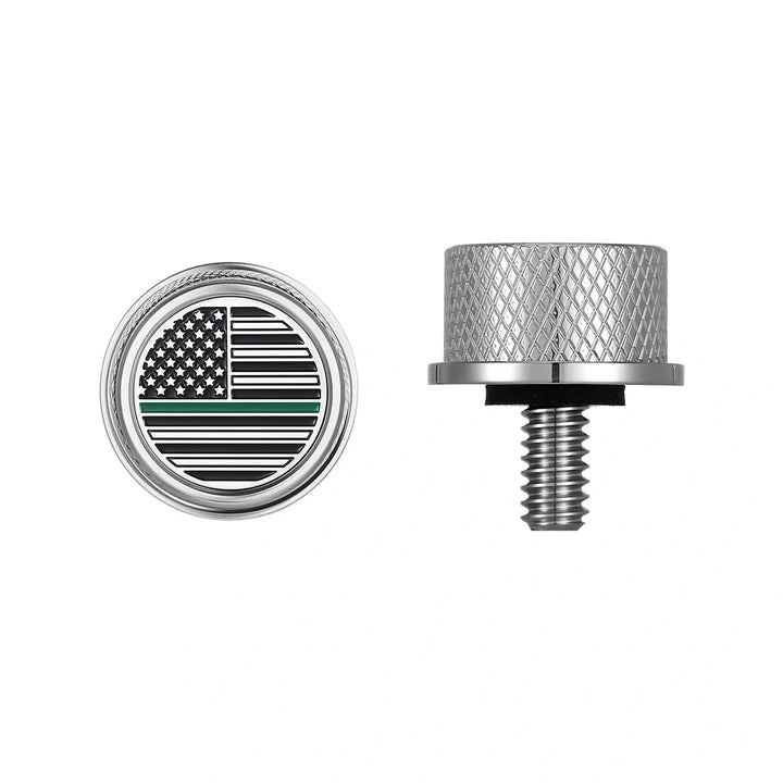 Figurati Designs – Stainless-Steel Green Line American Flag Seat Screw – FD72-SEAT_SCREW-SS