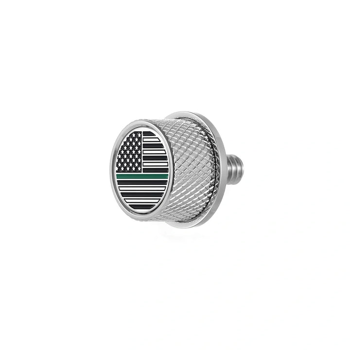 Figurati Designs – Stainless-Steel Green Line American Flag Seat Screw – FD72-SEAT_SCREW-SS