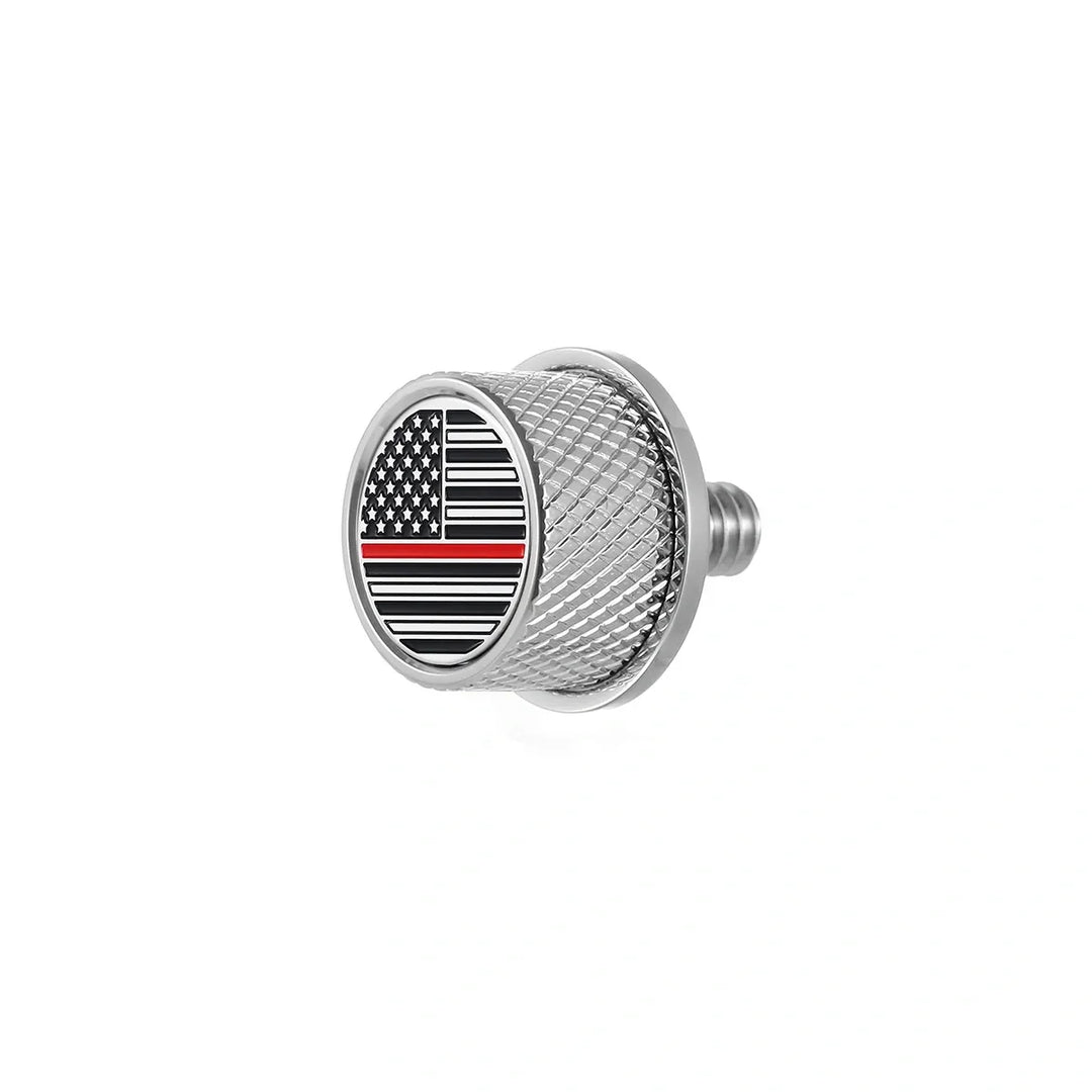 Figurati Designs – Stainless-Steel Red Line American Flag Seat Screw – FD73-SEAT_SCREW-SS