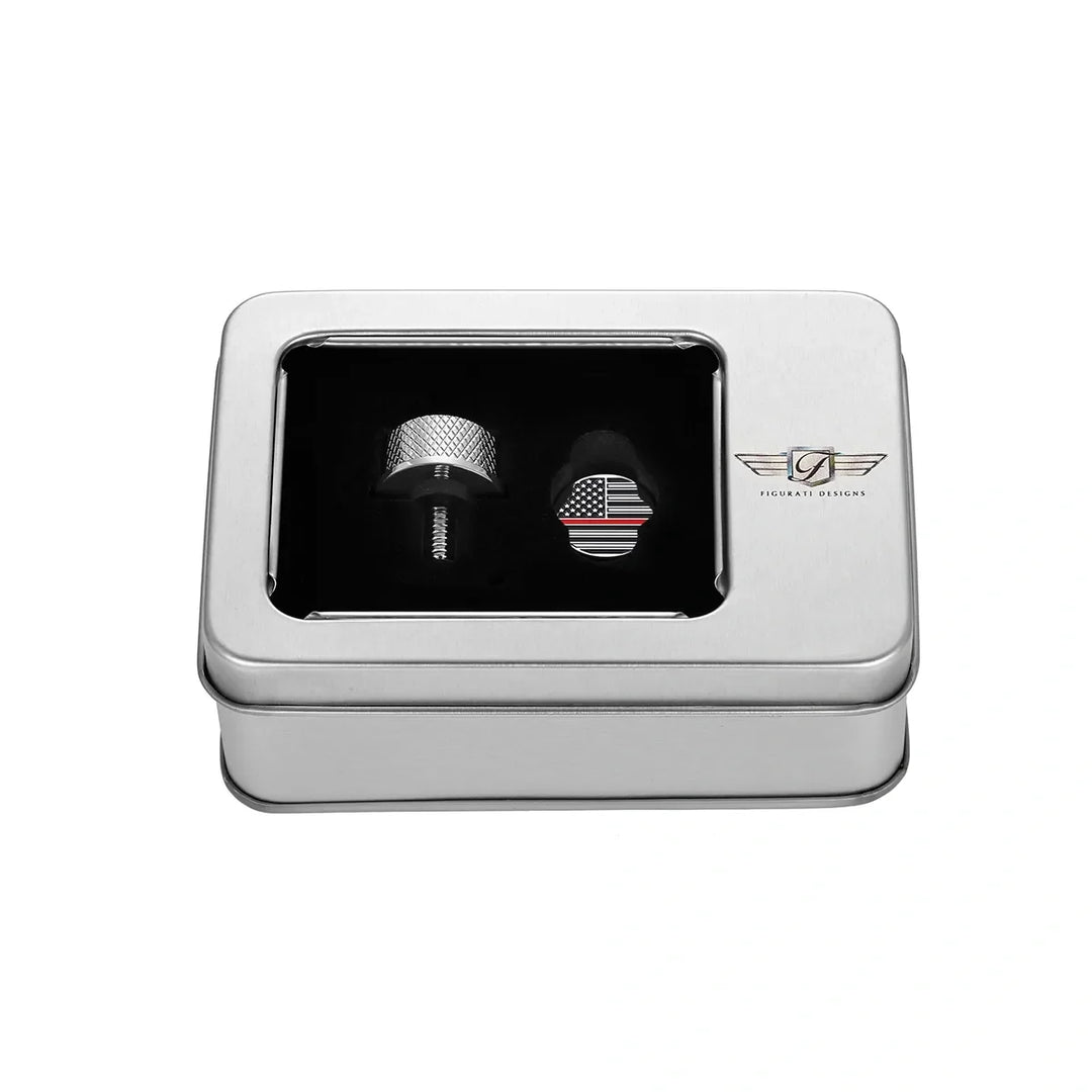 Figurati Designs – Stainless-Steel Red Line American Flag Seat Screw – FD73-SEAT_SCREW-SS
