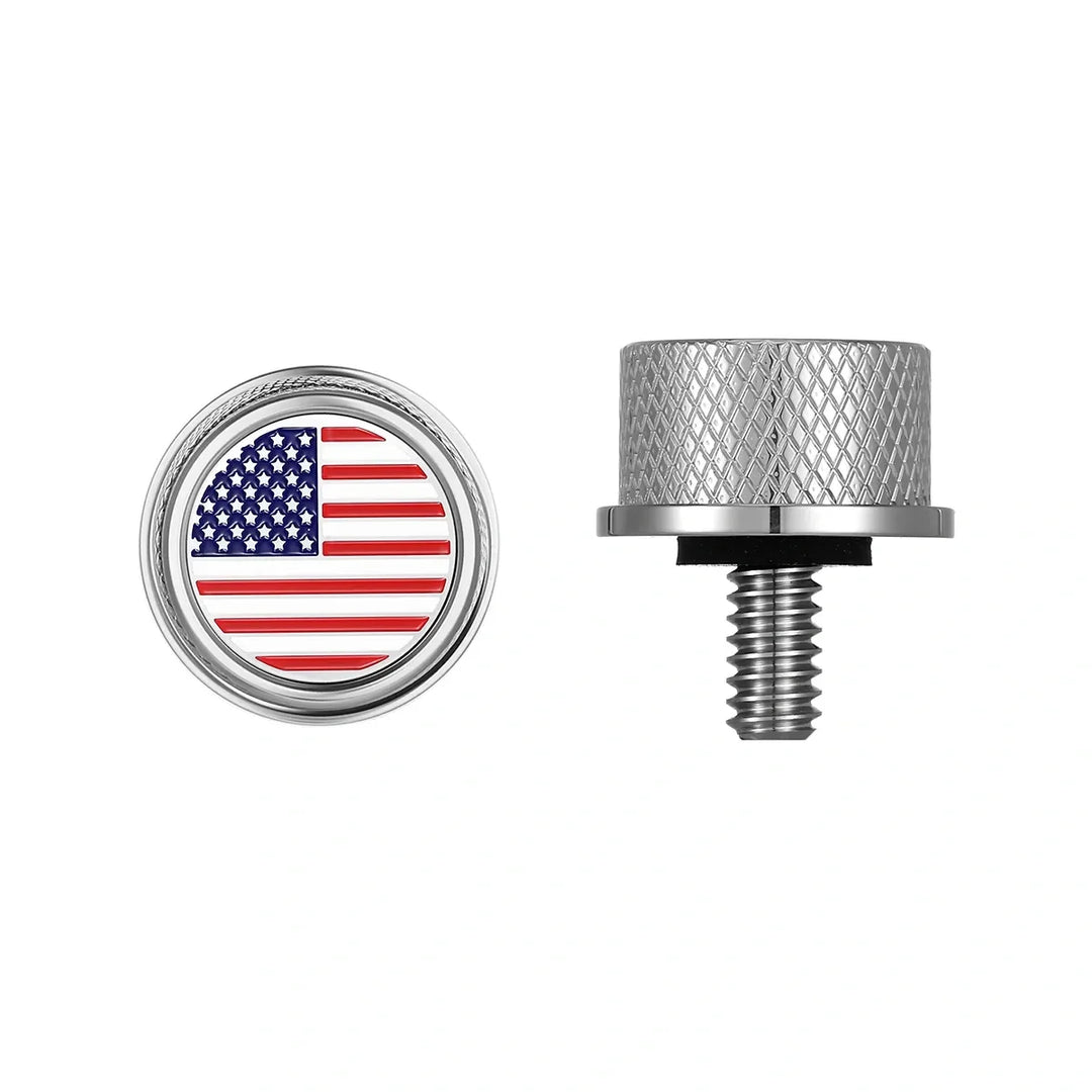 Figurati Designs – Stainless-Steel Red White & Blue American Flag Seat Screw – FD20-SEAT_SCREW-SS