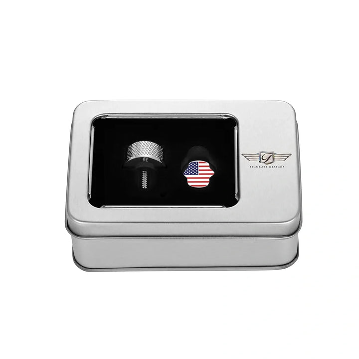 Figurati Designs – Stainless-Steel Red White & Blue American Flag Seat Screw – FD20-SEAT_SCREW-SS