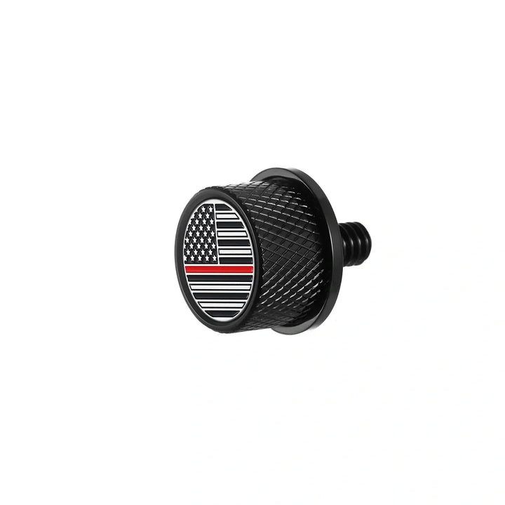 Figurati Designs – Stainless-Steel in Black Red Line American Flag Seat Screw – FD75-SEAT_SCREW-BLK