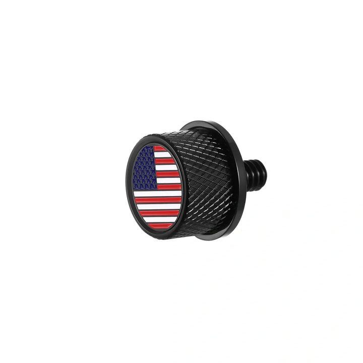 Figurati Designs – Stainless-Steel in Black Red White & Blue American Flag Seat Screw – FD21-SEAT_SCREW-BLK