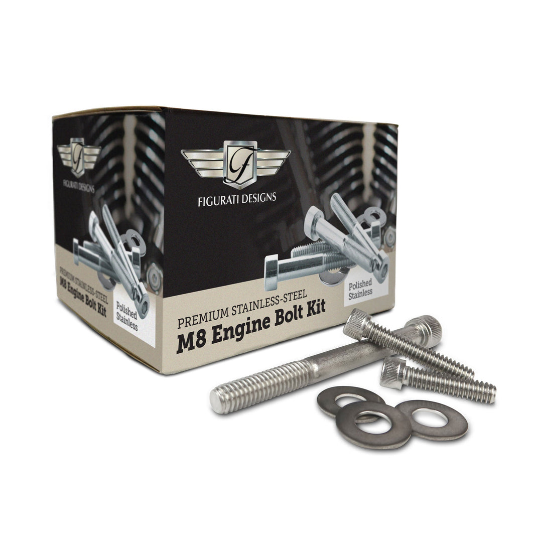 Figurati Designs – Signature Engine Bolt Kit M8 Polished Stainless-Steel - Touring M8 – FD100-M8-Bolt-SS