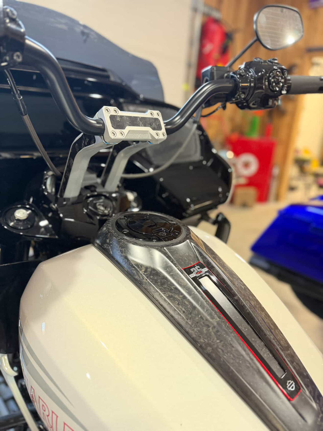 Tucker Speed 8" Pullback Handlebar Risers - Forged Carbon Inlay