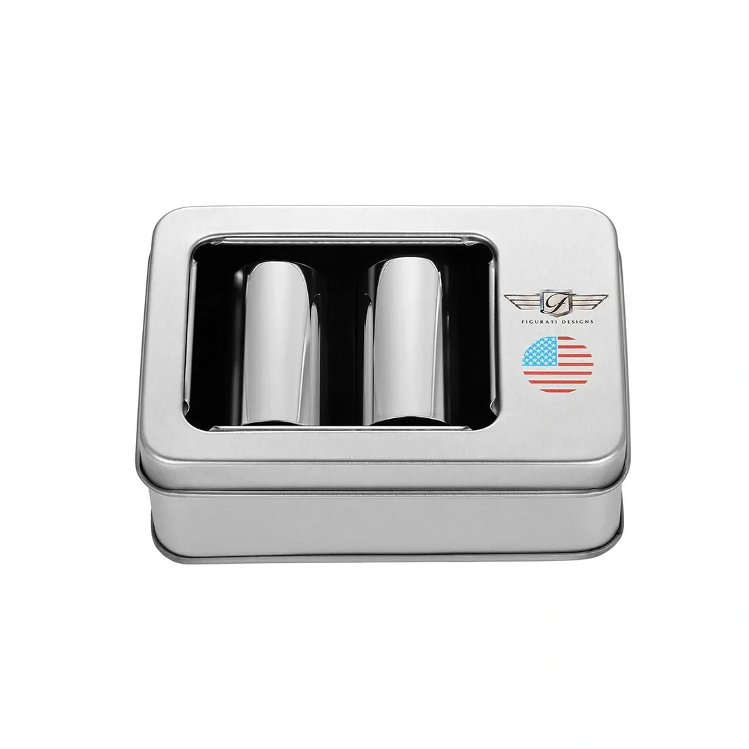 Figurati Designs – Harley-Davidson Stainless-Steel Red White & Blue American Flag Docking Covers – FD20-DC-25.2/46.5-SS