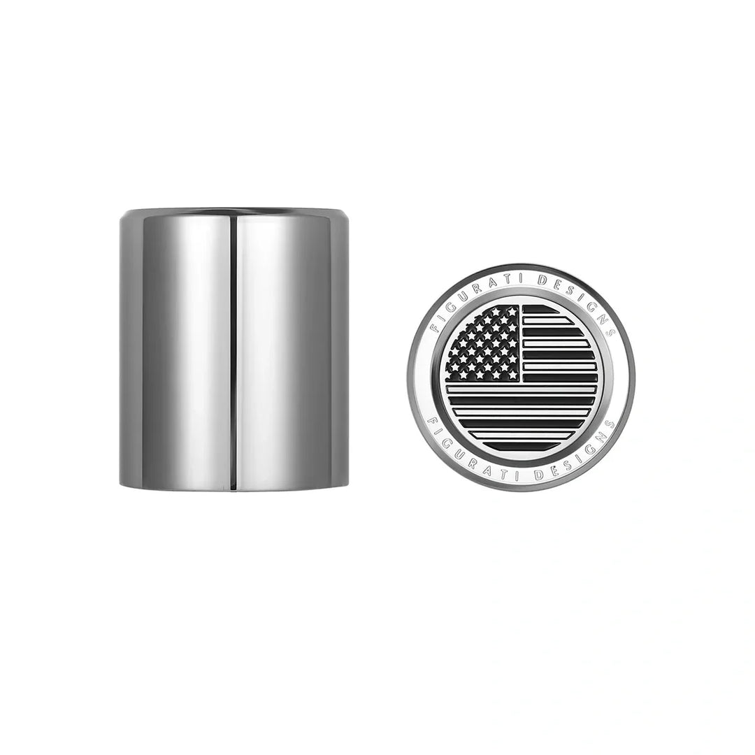 Figurati Designs – Harley-Davidson Stainless-Steel American Flag Docking Covers – FD26-DC-25.2/32-SS
