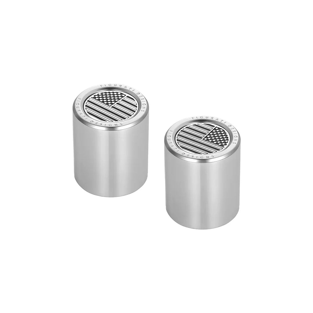 Figurati Designs – Harley-Davidson Stainless-Steel American Flag Docking Covers – FD26-DC-25.2/32-SS