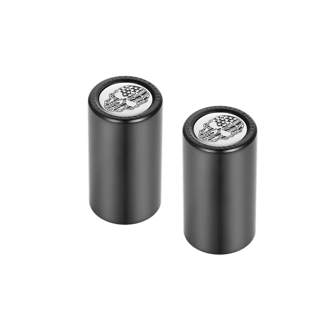 Figurati Designs – Harley-Davidson Stainless-Steel In Black American Flag Skull Docking Hardware – FD27-DC-25.2/46.5-BLK