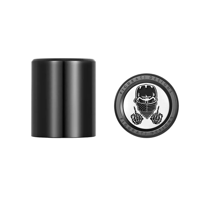 Figurati Designs – Harley-Davidson Stainless-Steel in Black masked Skull Docking Hardware – FD29-DC-25.2/32-BLK