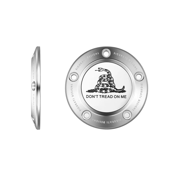 Figurati Designs – Harley-Davidson Stainless-Steel Don't Tread on Me Twin Cam Timing Cover – FD40-TC-5H-SS