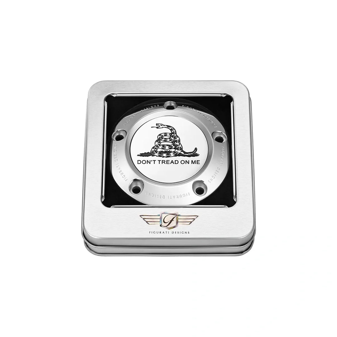Figurati Designs – Harley-Davidson Stainless-Steel Don't Tread on Me Twin Cam Timing Cover – FD40-TC-5H-SS