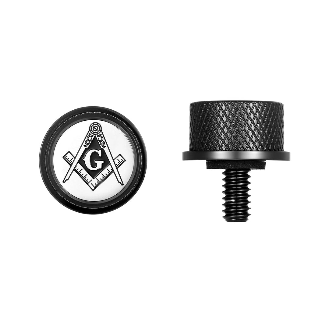 Figurati Designs – Stainless-Steel Masonic Emblem Seat Screw in Black – FD42-Blk Masonic SC