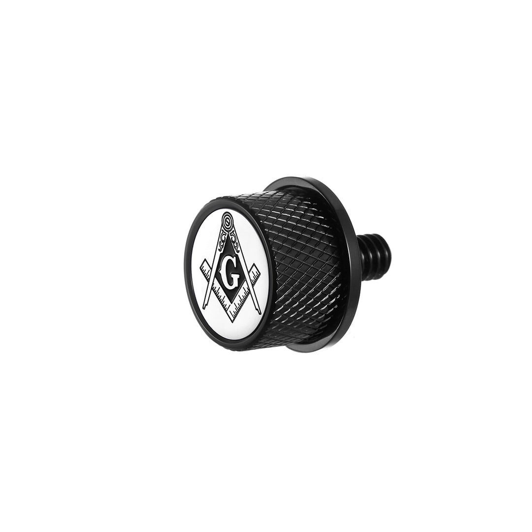 Figurati Designs – Stainless-Steel Masonic Emblem Seat Screw in Black – FD42-Blk Masonic SC