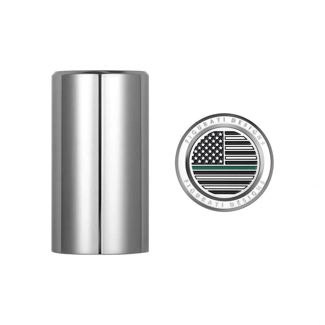 Figurati Designs – Harley-Davidson Stainless-Steel Green Line American Flag Docking Covers – FD72-DC-25.2/46.5-SS