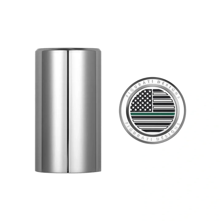 Figurati Designs – Harley-Davidson Stainless-Steel Green Line American Flag Docking Covers – FD72-DC-25.2/46.5-SS